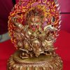 Fully Gold Gilded 10" Wrathful Bernagchen Mahakala Statue, Fire Gilded in 24K Gold - Gallery