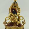 Gold Gilded 9.5" Vajrasattva Shakti Statue, Dorje Sempa, Handmade in Nepal - Gallery