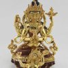 Partly Gold Gilded 9.5" Chenrezig Shakti Statue, Beautiful Handmade - Front Detail