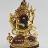 Partly Gold Gilded 9.5" Chenrezig Shakti Statue, Beautiful Handmade - Right