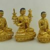 Fully Gold Gilded 8.5" Guru Tsongkhapa Statue Set, Fine Hand Carved Engravings - Right