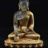 Fully Gold Plated 5.75" Tomba Shakyamuni Statue, Hand Carved Crystal - Gallery