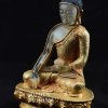 Fully Gold Plated 5.75" Tomba Shakyamuni Statue, Hand Carved Crystal - Left