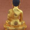 Fully Gold Plated 7.75" Tomba Shakyamuni Sculpture, Embedded w/Colorful Stones - Back