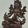 Oxidized Copper 8.5" Tibetan Dolma Statue, Fine Hand Carved Detail - Left