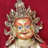 Gold Gilded 11" Lord Kubera Sculpture, Fire Gilded 24k Gold Finish, Handmade, Gold Painted Face - Face Details