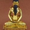 Fully Gold Gilded 9" Samantabhadra Sculpture with Consort, Hand Painted Face - Gallery