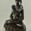 Oxidized Copper 17.5" Samantabhadra Statue with Consort (Yab Yum), Handmade - Left