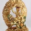 Fully Gold Gilded 22" Nepali Dorje Shugden Statue, Fire Gilded 24k Gold Finish, Handmade - Right