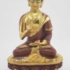 Gold Gilded 7.5" Geshe Langri Tangpa Statue, Fire Gilded 24k Gold Finish, Handmade - Gallery