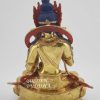 Gold Gilded 9" Nepali Vajrasattva Sculpture, Crystal Body, Semi-Precious Stones - Back