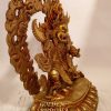 Fully Gold Gilded 10" Black Cloaked Mahakala Sculpture, Fine Detailed Engravings, Hand Face Painted - Right