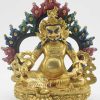 Fully Gold Gilded 7" Nepali Yellow Jambhala Sculpture , Removable Frame, Handmade - Gallery