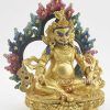 Fully Gold Gilded 7" Nepali Yellow Jambhala Sculpture , Removable Frame, Handmade - Right