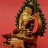 Gold Gilded 7" Framed Amitabha Statue, Fire Gilded Pure Gold Finish, Handmade in Nepal - Left