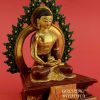 Gold Gilded 7" Framed Amitabha Statue, Fire Gilded Pure Gold Finish, Handmade in Nepal - Right
