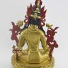 Fully Gold Gilded 14" Jetsun Dolma Statue, Hand Carving, Gold Face Painted - Back