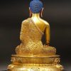 Fully Gold Gilded 42cm Masterpiece Shakyamuni Sculpture, Turquoise, Red Coral, FINE Engravings - Back no frame