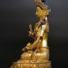 Fully Gold Gilded 45cm Masterpiece Vajrasattva Statue, Fire Gilded, Embedded Stones - Left Side