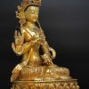Fully Gold Gilded 45cm Masterpiece Vajrasattva Statue, Fire Gilded, Embedded Stones - Right