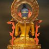 Fully Gold Gilded 48cm Masterpiece Maitreya Sculpture, Embedded Stones, Gold Face Painted - Back