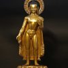 Fully Gold Gilded 49cm Standing Maitreya Statue, Low Luster 24K Gold Finish, Handmade Original - Gallery