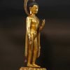 Fully Gold Gilded 49cm Standing Maitreya Statue, Low Luster 24K Gold Finish, Handmade Original - Right Side