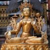 Fully Gold Gilded 70cm Masterpiece Cintachakra Statue, Gold Face Painted, Embedded Stones - Gallery