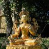 Fully Gold Gilded 70cm Masterpiece Cintachakra Statue, Gold Face Painted, Embedded Stones - Natural Setting