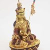 Partly Gold Gilded 9" Guru Padmasambhava Statue, Fire Gilded 24k Finish, Handmade - Right