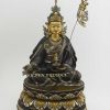 Antiquated Finish 16.25" Padmasambhava Rupa, Silver Plating, 24K Gold Gilded - Gallery