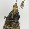 Antiquated Finish 16.25" Padmasambhava Rupa, Silver Plating, 24K Gold Gilded - Left