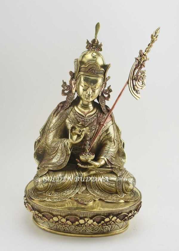 Copper Finish 16" Padmasambhava Rupa Sculpture, Konchog-Chindu Form - Gallery
