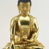 Fully Gold Gilded 12.5" Shakyamuni Buddha Sculpture, Fine Detail, Hand Face Painted - Front Details