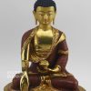 13" Tomba Sculpture, Partial Fire Gilded 24k Finish, Fine Hand Carved Details, Gold Face Painted - Front Details