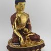 13" Tomba Sculpture, Partial Fire Gilded 24k Finish, Fine Hand Carved Details, Gold Face Painted - Right