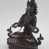 Oxidized Copper 8.75" Handmade Vajradhara Statue, Hand Carved Fine Details - Left