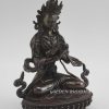 Oxidized Copper 8.75" Handmade Vajradhara Statue, Hand Carved Fine Details -Right