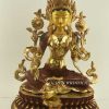 Tibetan Khadiravani Statue, 18.5", Hand Painted Face, Fire Gilded 24k Gold Finish - Gallery