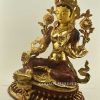 Tibetan Khadiravani Statue, 18.5", Hand Painted Face, Fire Gilded 24k Gold Finish - Left