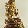 Tibetan Khadiravani Statue, 18.5", Hand Painted Face, Fire Gilded 24k Gold Finish - Right