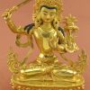 Fully Gold Gilded 8.75 inch Wisdom Buddha Statue (Handmade in Nepal) - Gallery
