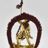 Fully Gold Gilded 7.25 inch Vajrayogini Statue (24k Gold, Semiprecious Stones) - Back
