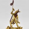 Fully Gold Gilded 7.25 inch Vajrayogini Statue (24k Gold, Semiprecious Stones) - Back without frame