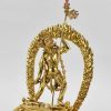 Fully Gold Gilded 7.25 inch Vajrayogini Statue (24k Gold, Semiprecious Stones) - Left