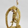 Fully Gold Gilded 7.25 inch Vajrayogini Statue (24k Gold, Semiprecious Stones) - Right