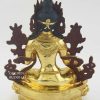 Fully Gold Gilded 8.5 inch Nepali Green Tara Statue, Fire Gilded in 24K Gold, Handmade Original - Back