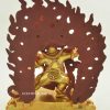 Fully Gold Gilded 9.5 inch Vajrapani Statue, Chana Dorje, Handmade Original, Lost Wax Method - Back