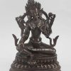 Antiquated Green Tara Statue 9.5", Oxidized Copper Finish, Hand Crafted in Patan Nepal - Gallery