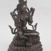 Antiquated Green Tara Statue 9.5", Oxidized Copper Finish, Hand Crafted in Patan Nepal - Right